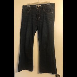 CAbi Womens Flare Boot Leg Dark Wash Jeans Size 8